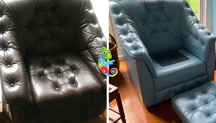 Changed leather armchair colour