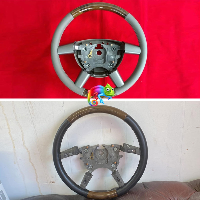 Dyed car-steering-wheel