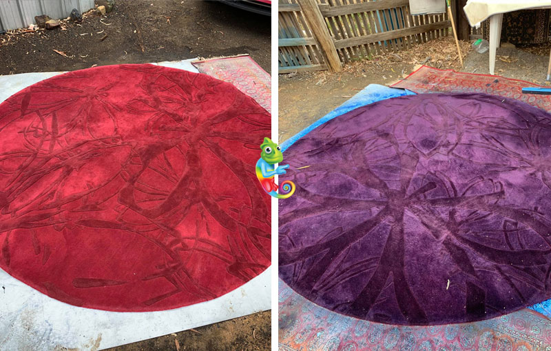 changing rug from red to purple